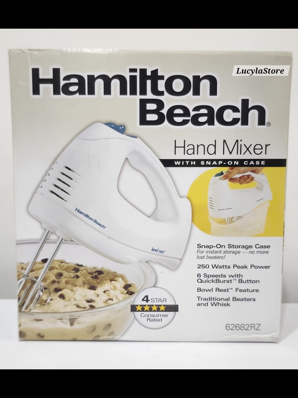 Hamilton Beach White Hand Mixer with Snap-On Case